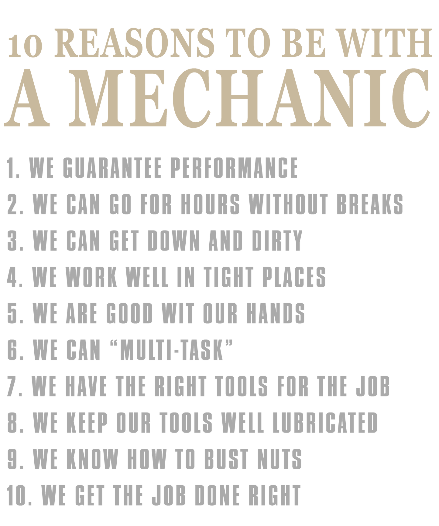 Mechanic Humor Poster