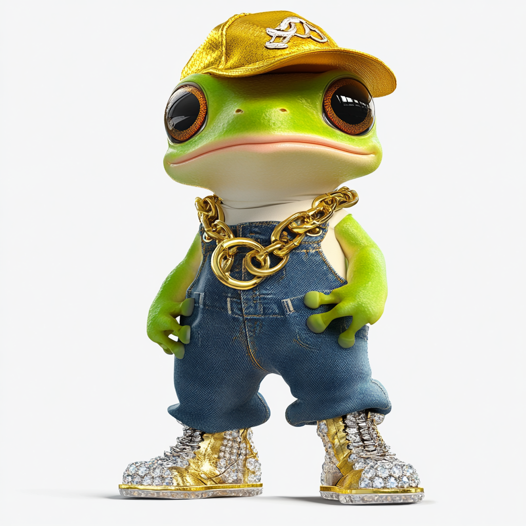 Funky Bling Frog Urban Art