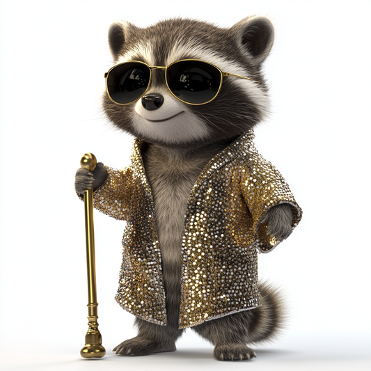 Glamorous Raccoon Rockstar