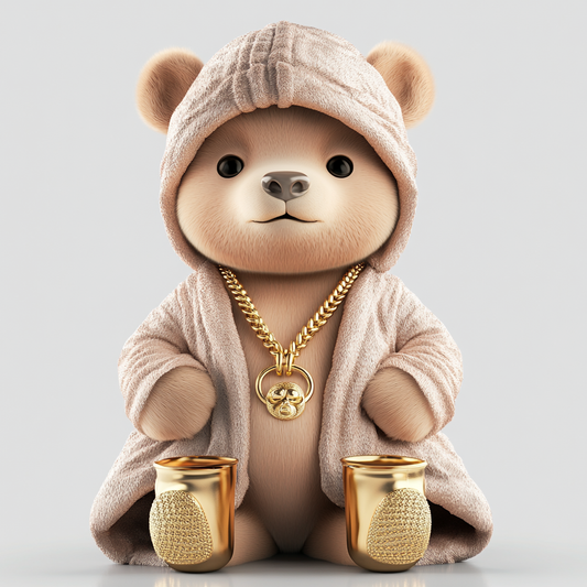 Gold Bling Bear Art