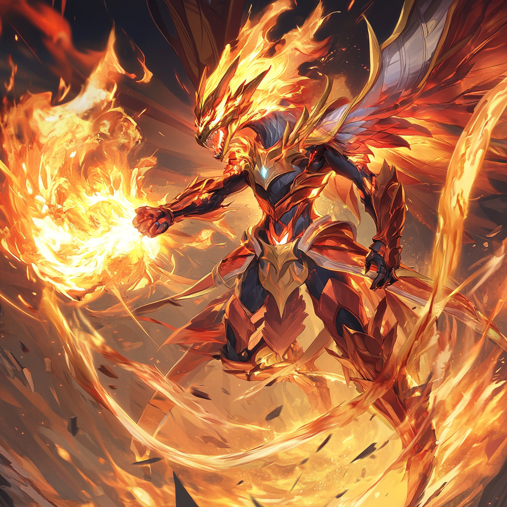 Epic Flame Warrior Art