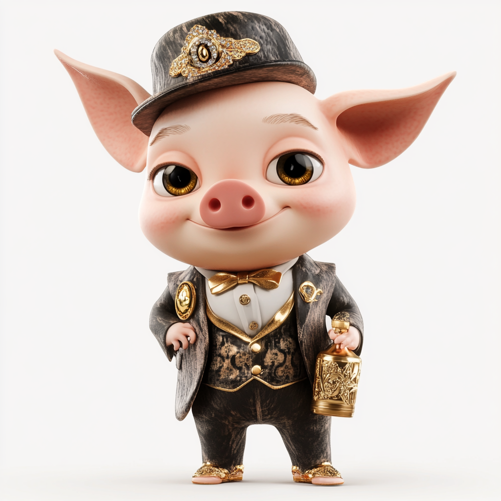 Dapper Piggy Portrait