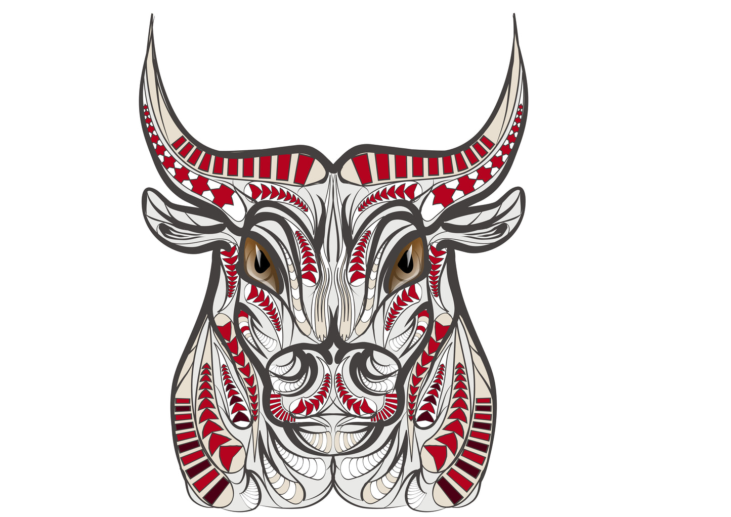 Ornate Bull Head Art