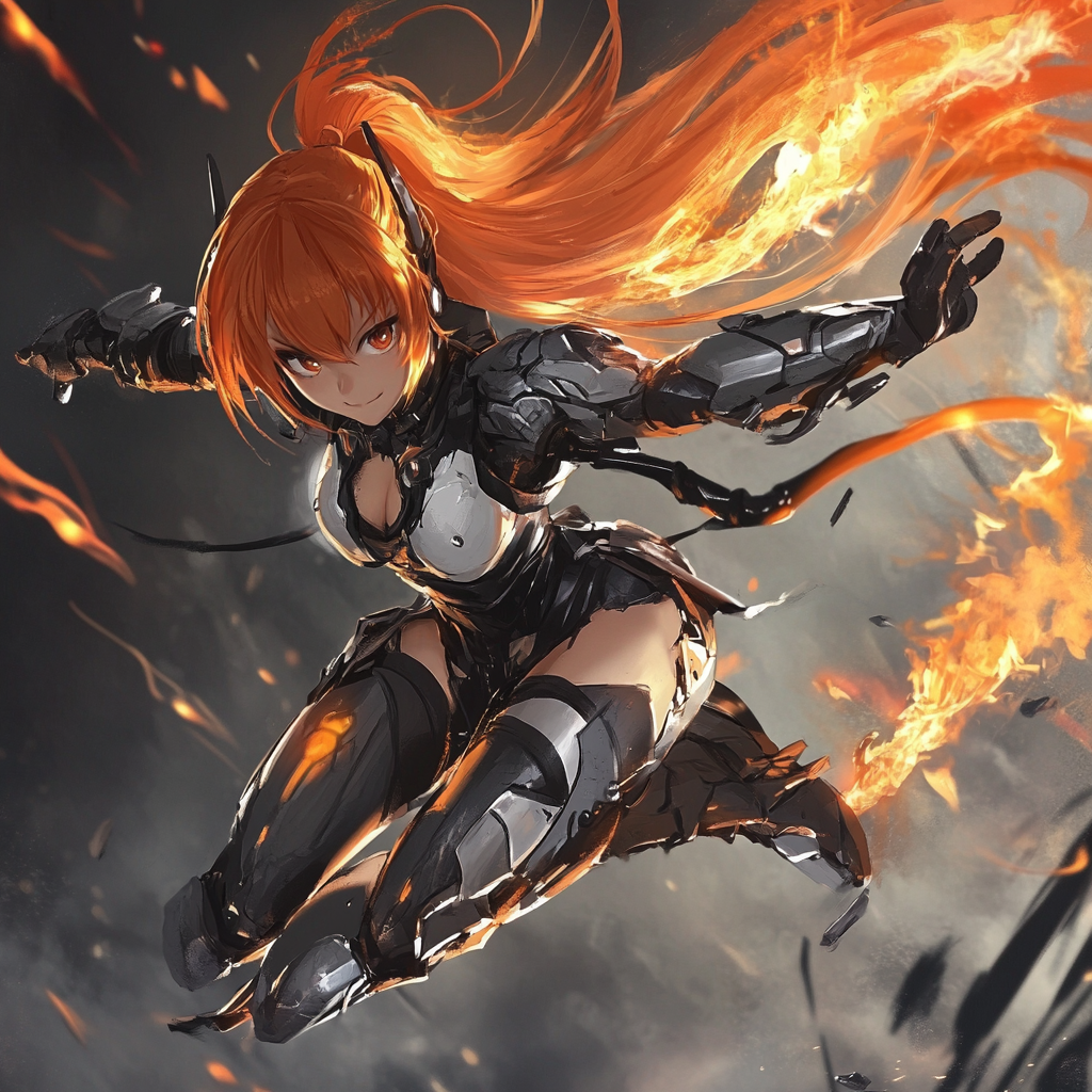 Fiery Futuristic Warrior