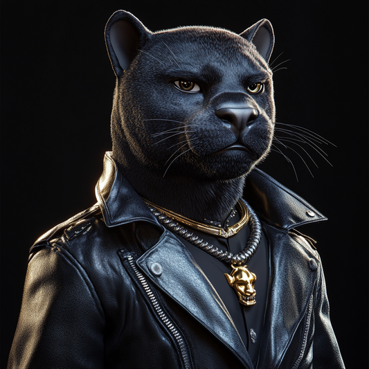 Leather-Clad Panther Portrait