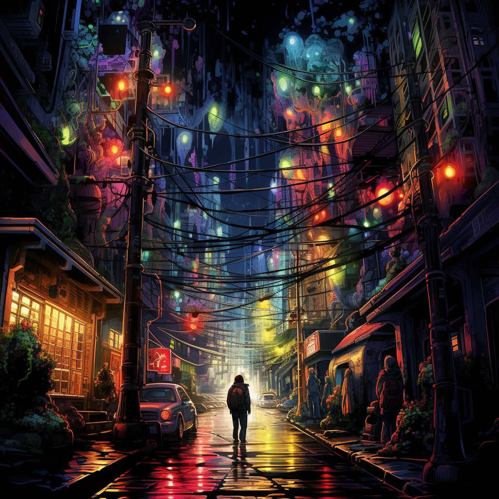 **Vibrant Urban Nightscape**