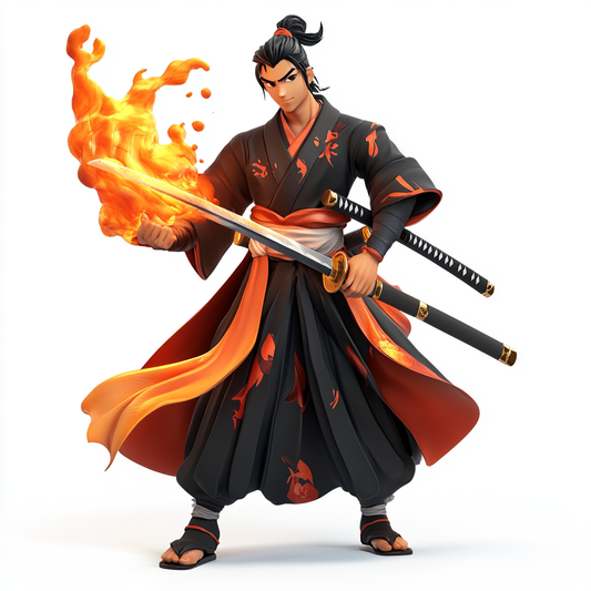 Fiery Samurai Warrior