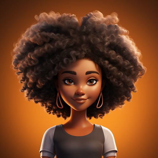 Vibrant Curly Character