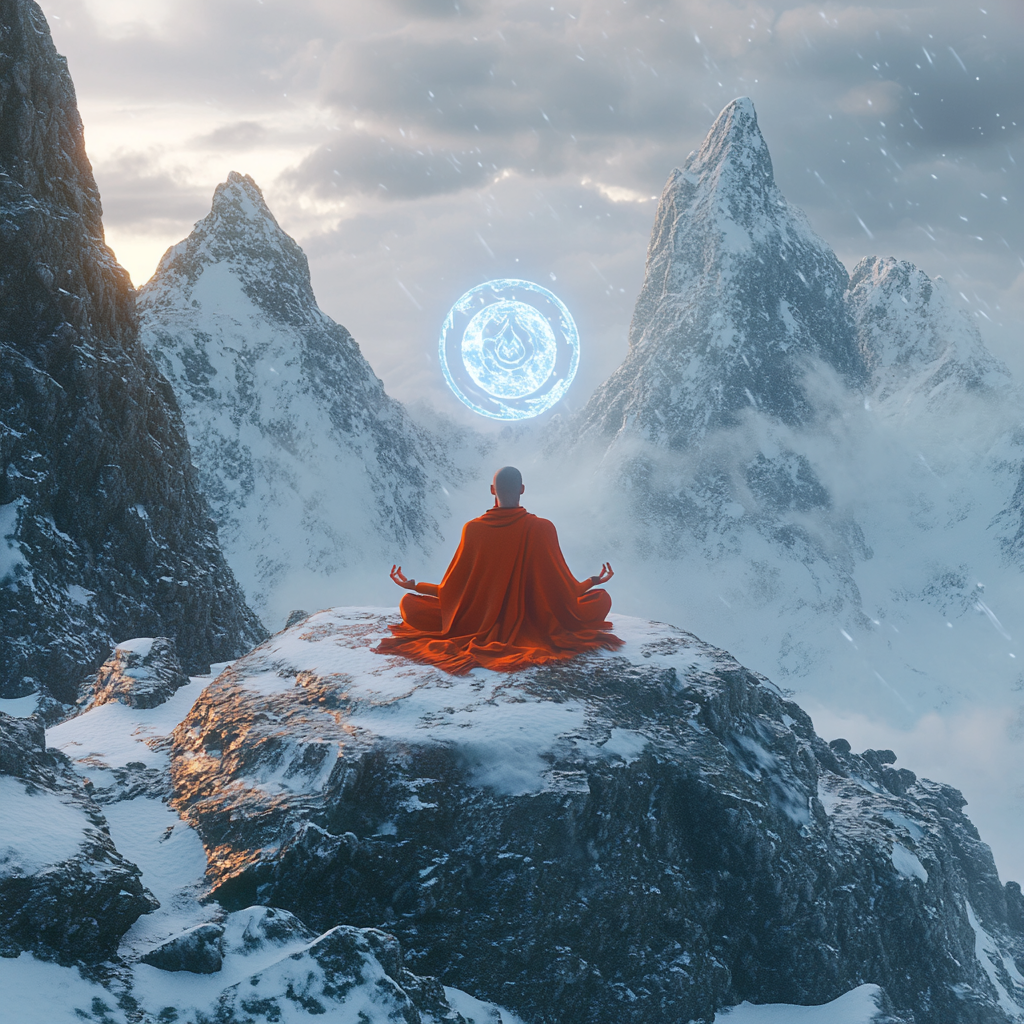 Zen Mountain Mediation Artwork