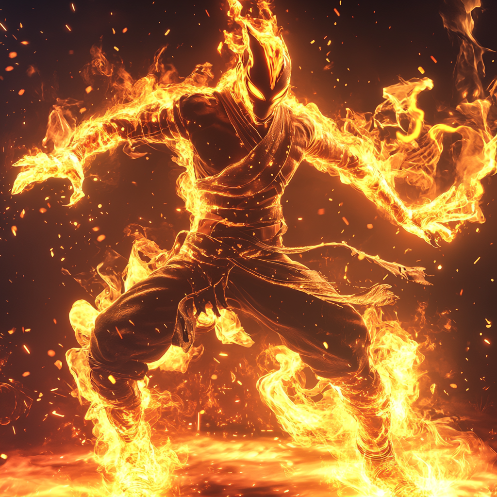 Flaming Warrior Burst