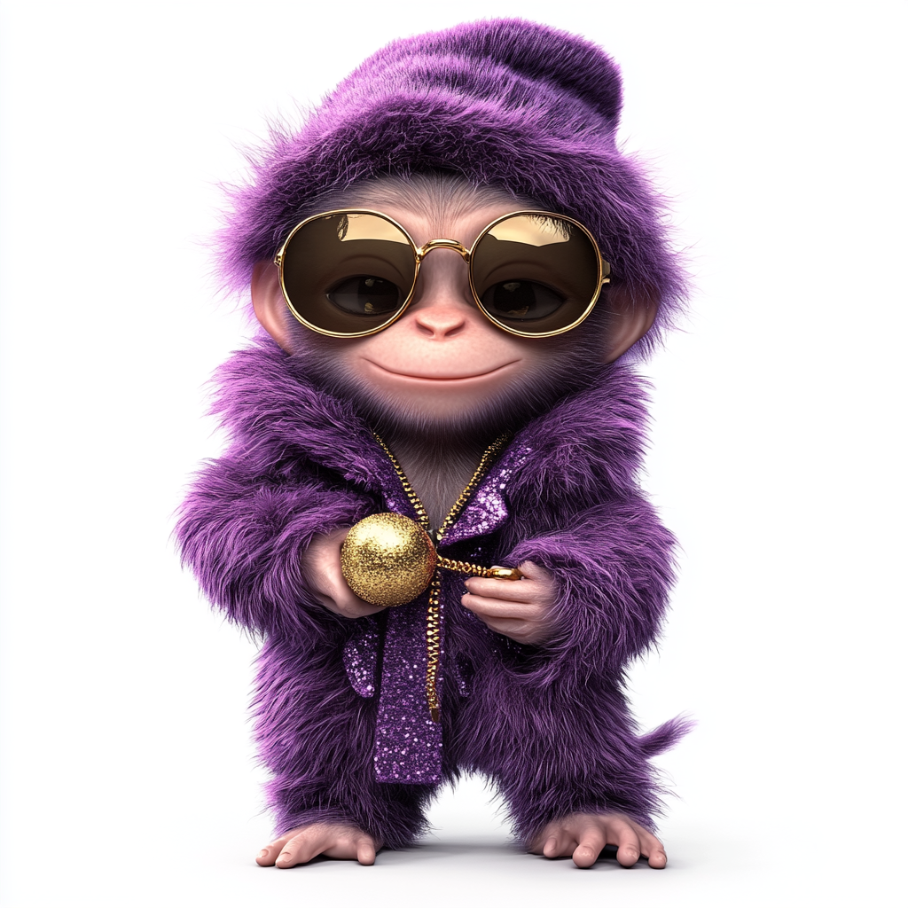 Stylish Purple Monkey Magic