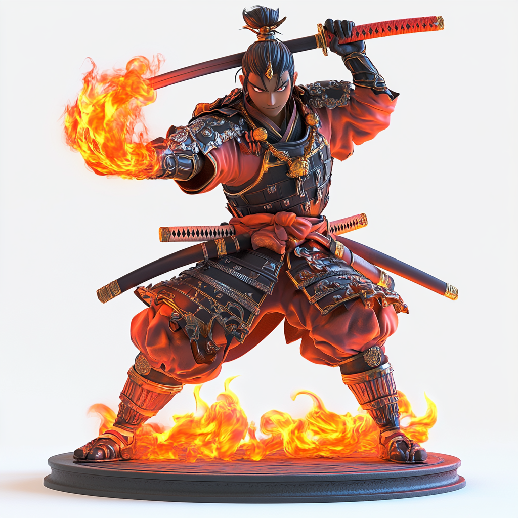 Fiery Samurai Warrior