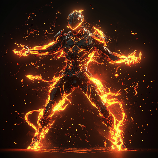 Flaming Sci-Fi Warrior