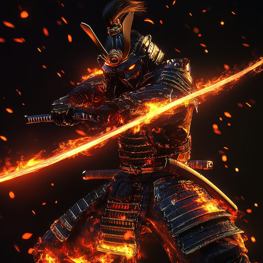Flaming Samurai Warrior