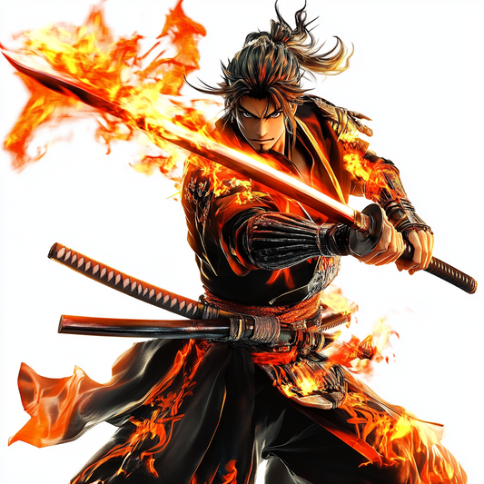Fiery Samurai Warrior