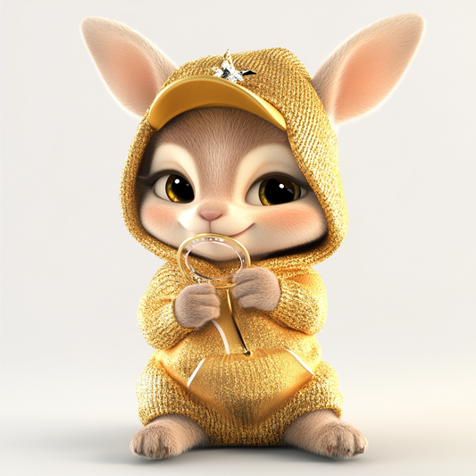 Charming Golden Bunny Buddy