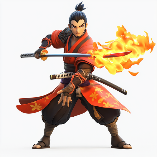 **Fiery Samurai Warrior**