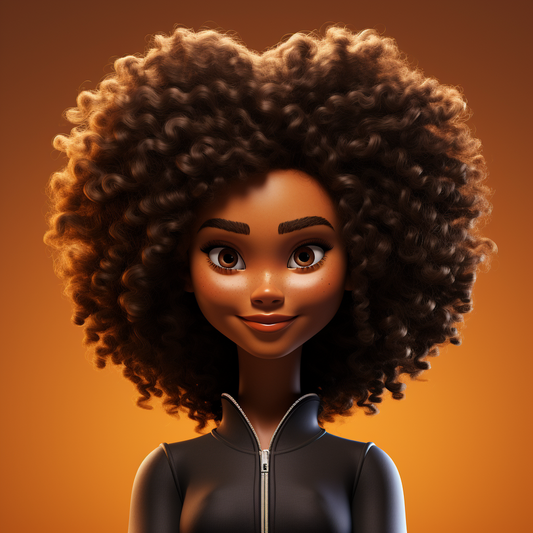 Vibrant Curly Character