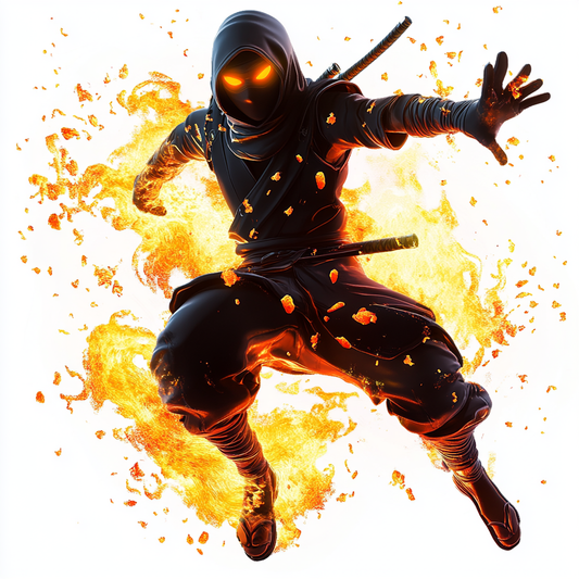 Fiery Ninja Action Art