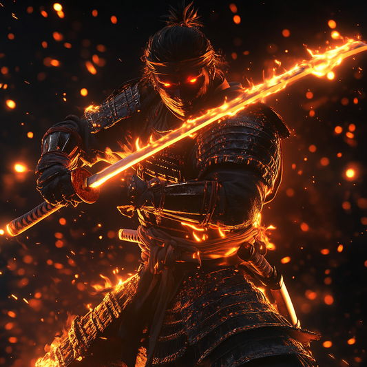 Fiery Samurai Warrior