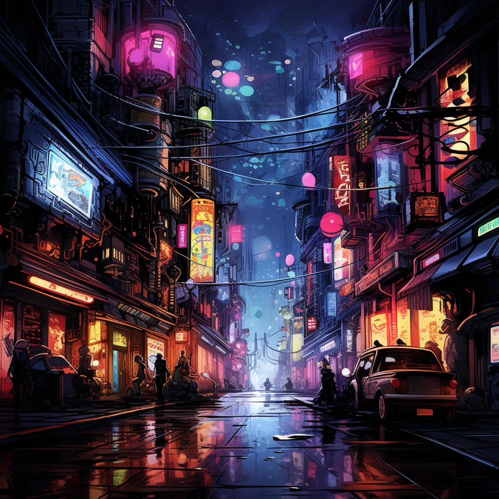 Neon City Streetscape