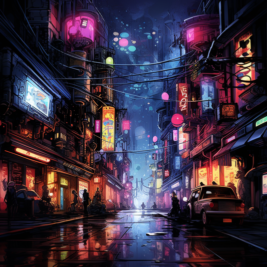 Neon City Streetscape