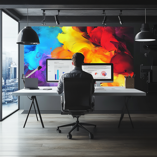 Vibrant Abstract Workspace