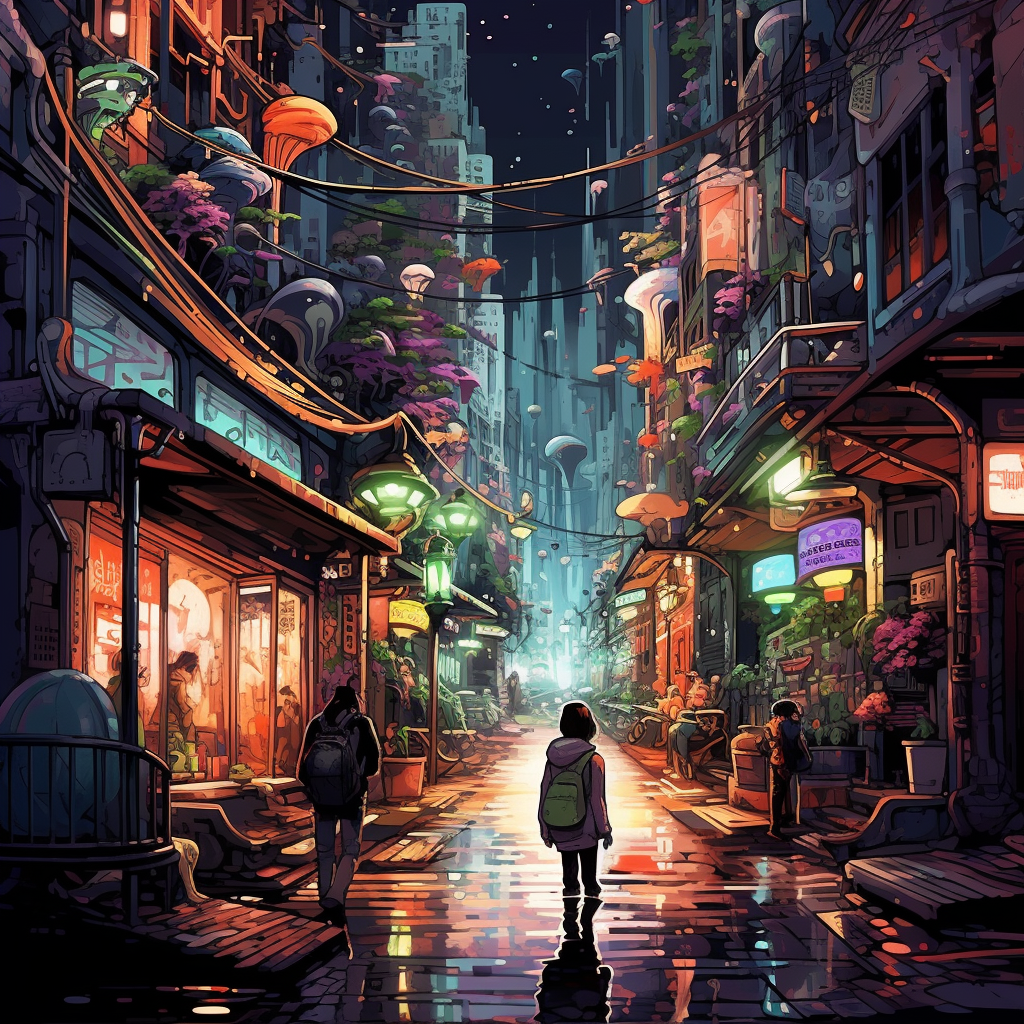 **Neon Dreamscape Alley**