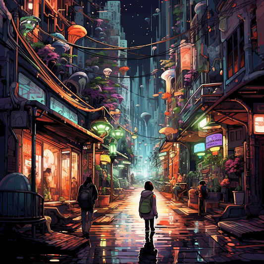 **Neon Dreamscape Alley**