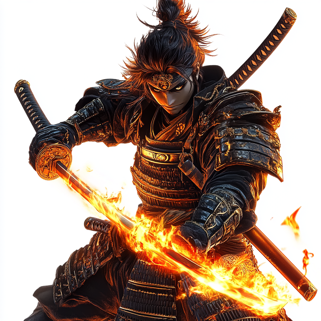 Flaming Samurai Warrior