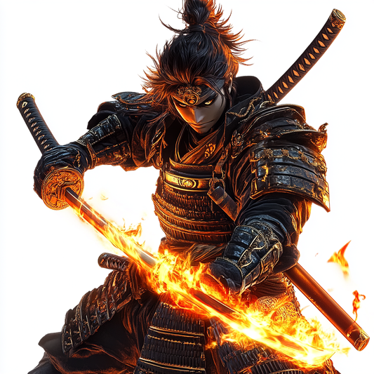 Flaming Samurai Warrior
