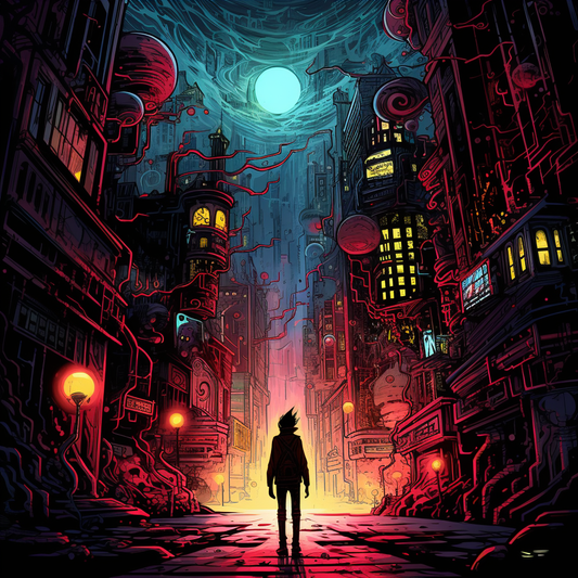 Neon Cyber Cityscape
