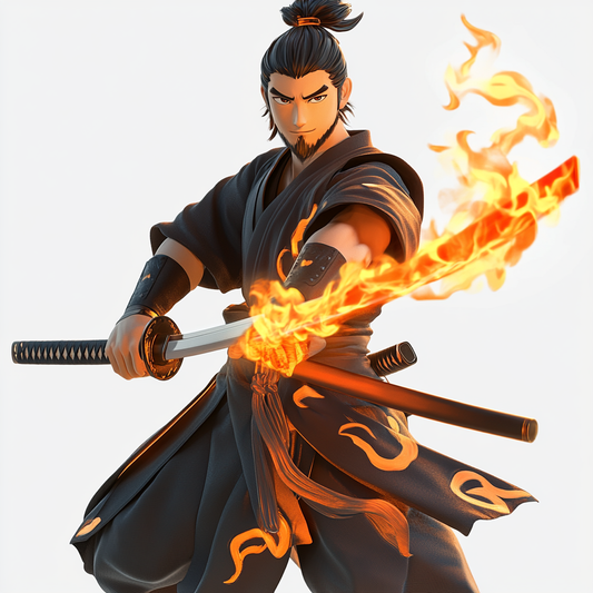 **Fiery Samurai Warrior**