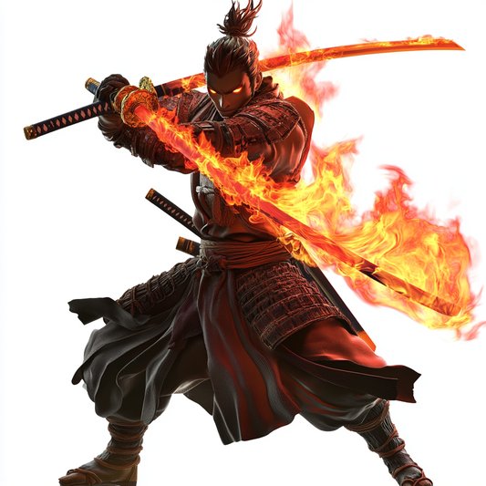 Flaming Samurai Warrior