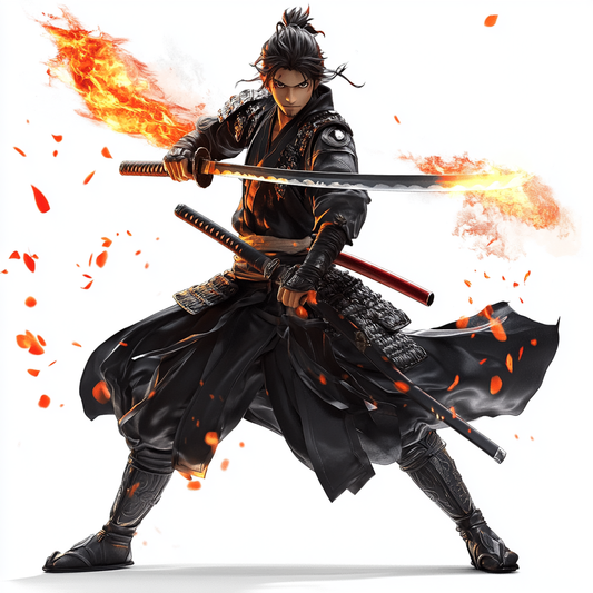 Flaming Samurai Warrior