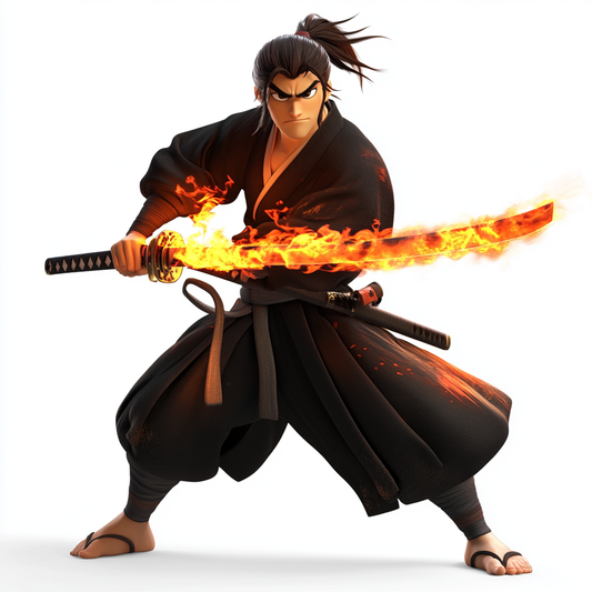 Fiery Samurai Warrior
