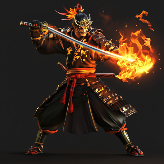 Fiery Samurai Warrior