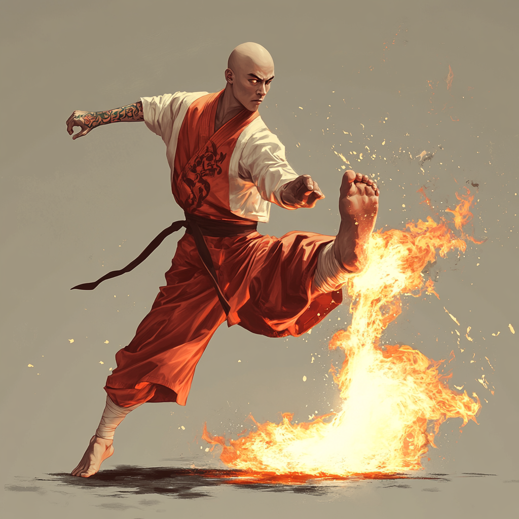 Fiery Martial Arts Move